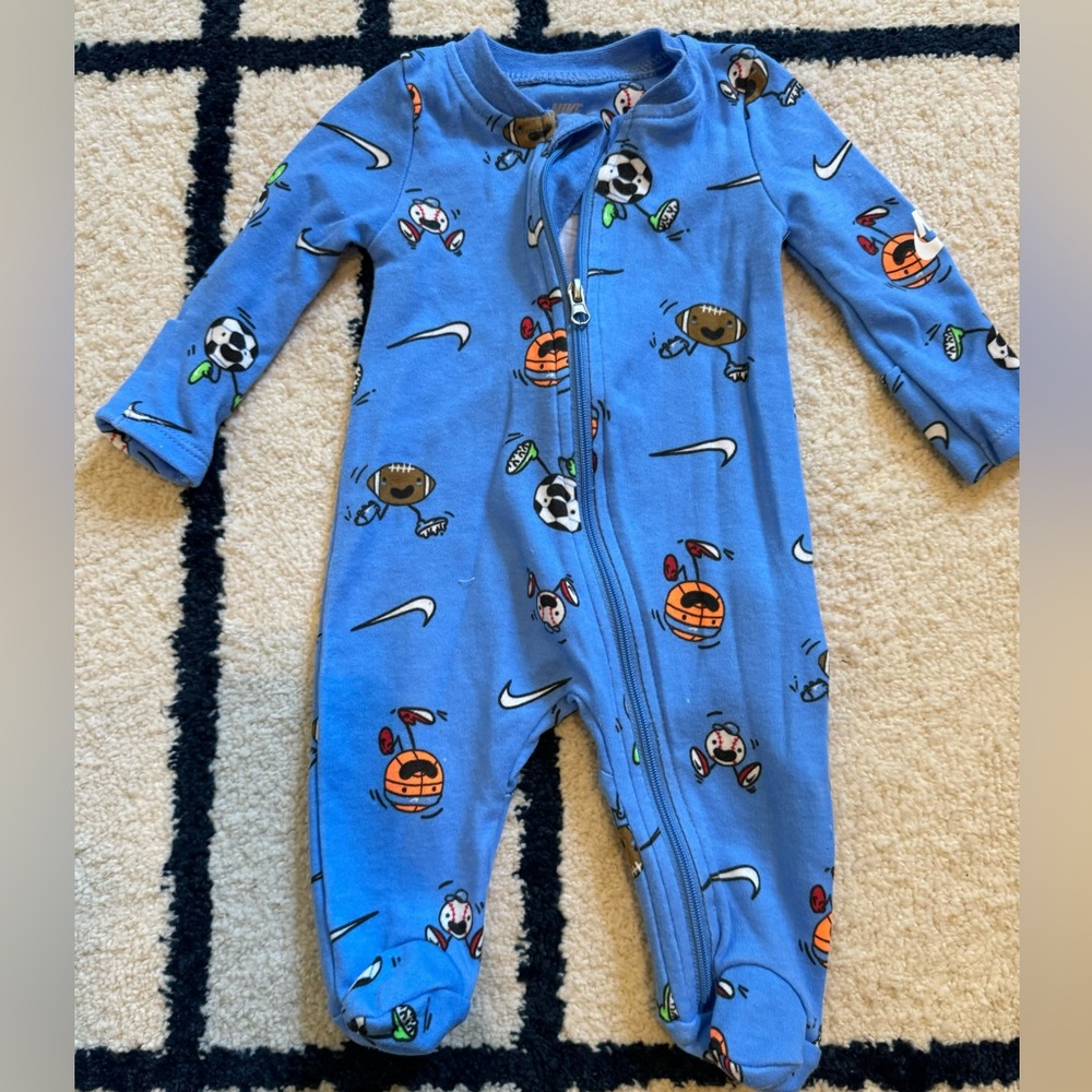NB Newborn - Baby Boy’s Nike Sports Zipper Pajamas